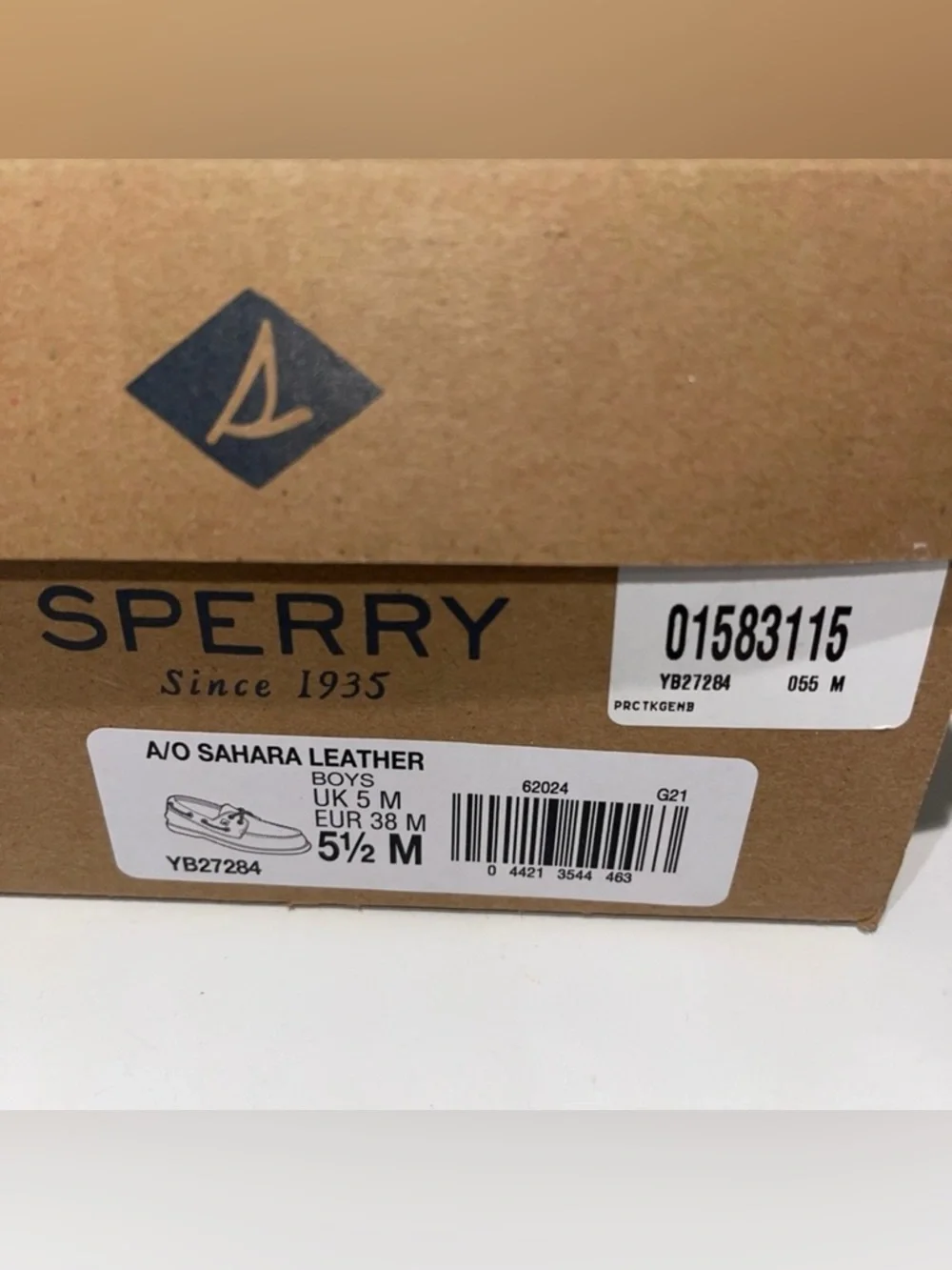 Pre-Owned Sperry Top Sider A/O Sahara Leather Boat Shoe Brown Sz US 5.5M YB27284